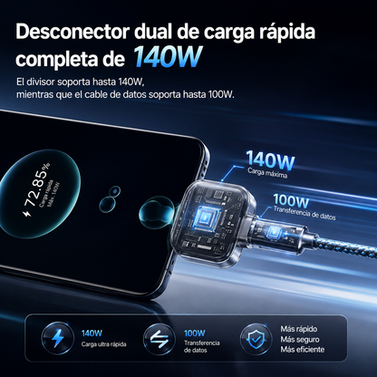 Adaptador Tipo-C de Carga Inteligente con Desconexión Automática