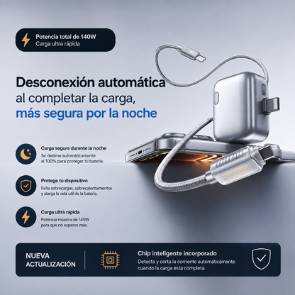 Adaptador Tipo-C de Carga Inteligente con Desconexión Automática