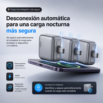 Adaptador Tipo-C de Carga Inteligente con Desconexión Automática